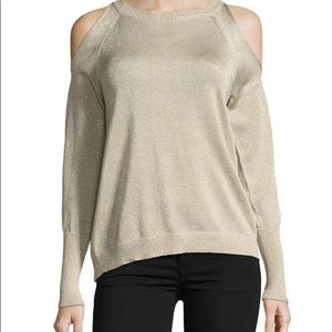 Ramy Brook Gold Cold Shoulder Sweater